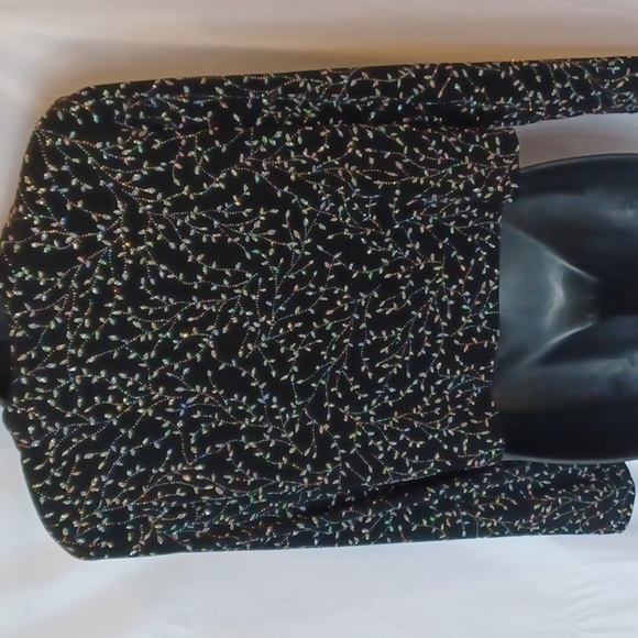 Ronnie Nicole by Ouida Rainbow Sparkle Jacket Vintage Button Front Black SzMed - Picture 5 of 8